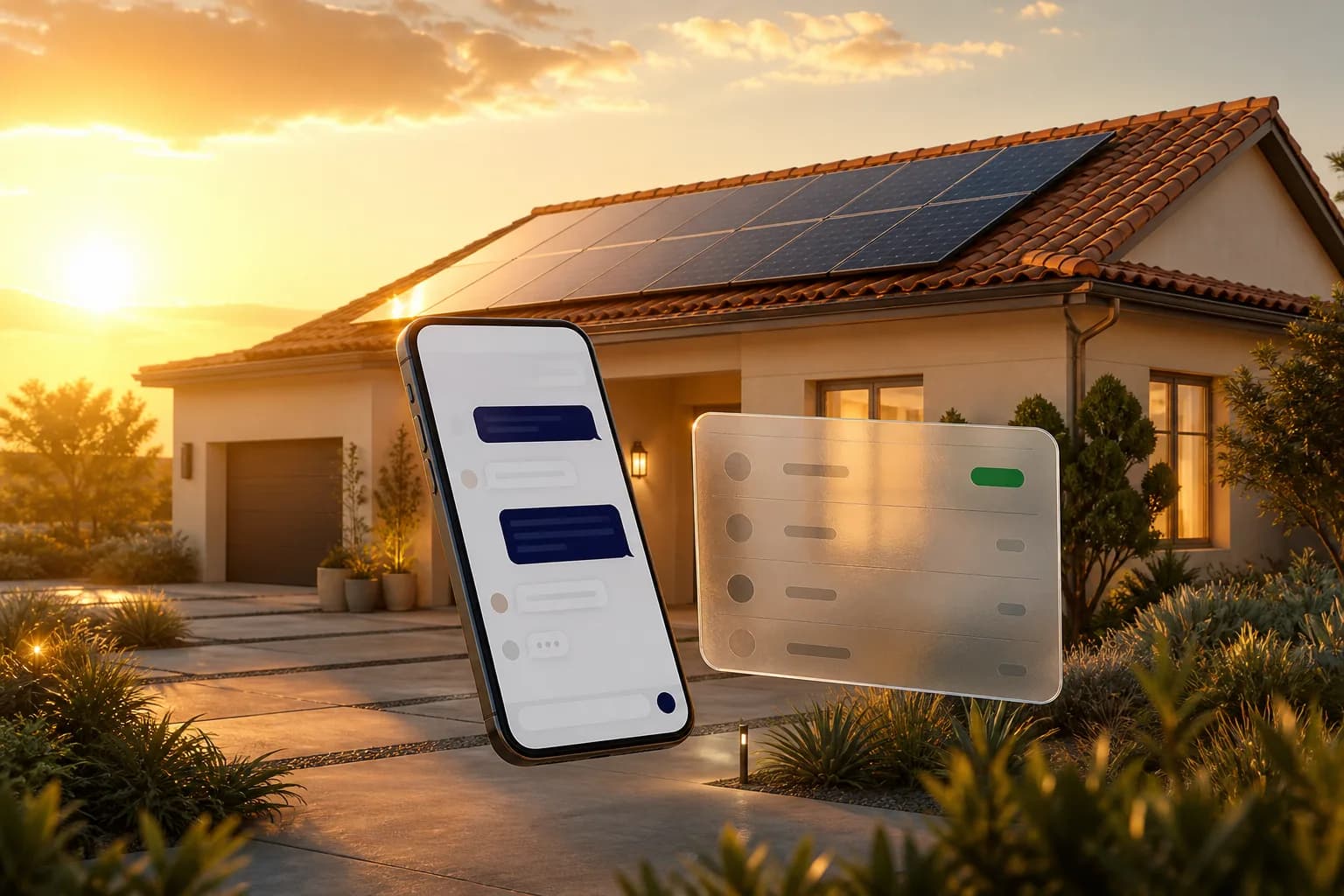 Casa com energia solar, WhatsApp atendido e a ficha da oportunidade pronta para o comercial